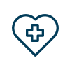 Heart enclosing a plus symbol