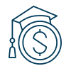 US dollar coin with mortar board and tassle