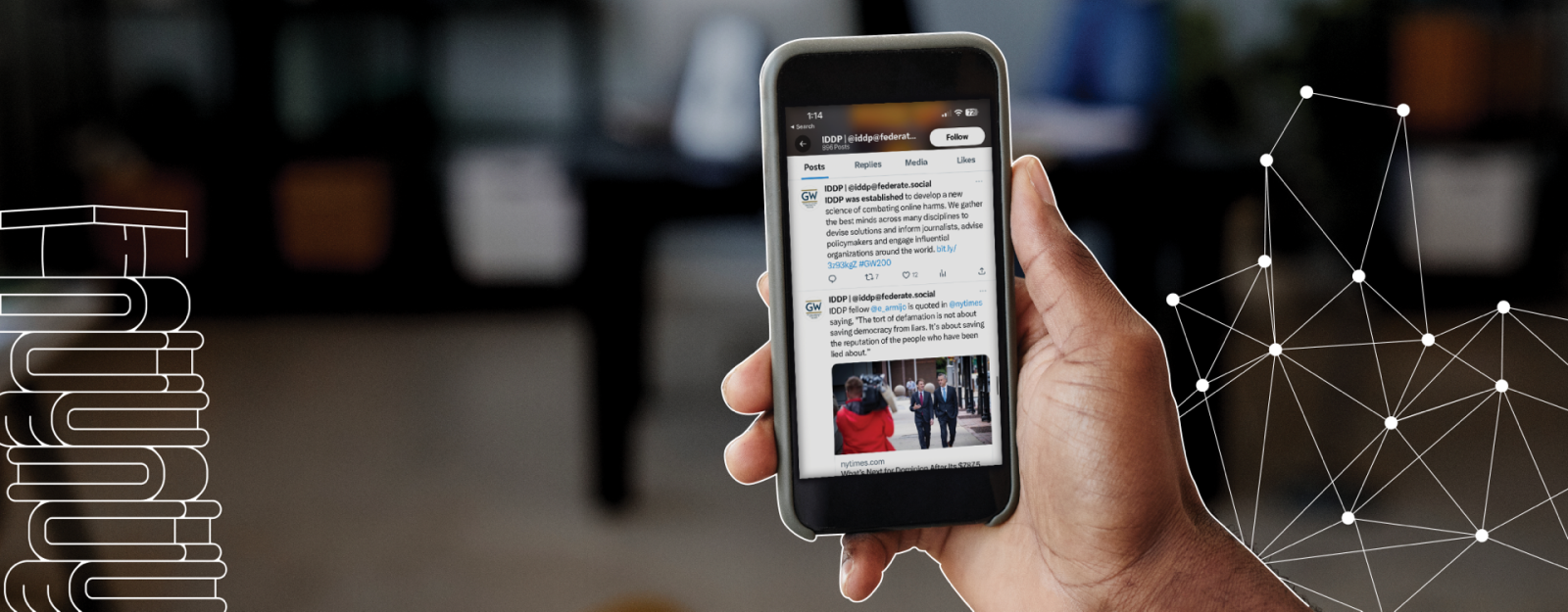 Hand holding a smartphone