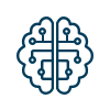 Graphic of brain with integrated circuits