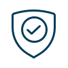 Graphic of shield bearing a circle enclosed checkmark